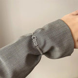 Personalize Name Bracelet Old English Font Nameplate Bangle