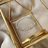 Personalize Name Bracelet Old English Font Nameplate Bangle