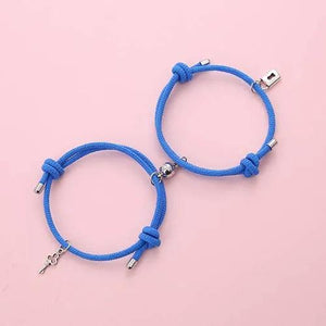 Magnet Couple Bracelets Long-Distance Love Lock Keys Tag Rope Chain Charm