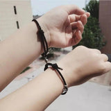 Magnet Couple Bracelets Long-Distance Love Lock Keys Tag Rope Chain Charm
