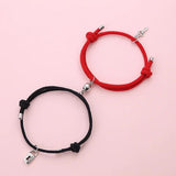 Magnet Couple Bracelets Long-Distance Love Lock Keys Tag Rope Chain Charm