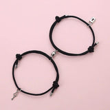 Magnet Couple Bracelets Long-Distance Love Lock Keys Tag Rope Chain Charm