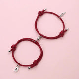 Magnet Couple Bracelets Long-Distance Love Lock Keys Tag Rope Chain Charm