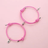 Magnet Couple Bracelets Long-Distance Love Lock Keys Tag Rope Chain Charm