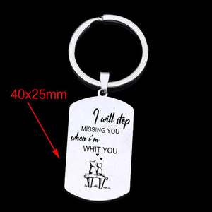 Personalized Dog Tag Keyring - I Will Stop Missing You