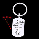 Personalized Dog Tag Keyring - I Will Stop Missing You