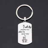 Personalized Dog Tag Keyring - I Will Stop Missing You