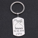 Engraved Keychain Couple Name Anniversary Gift