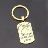Engraved Keychain Couple Name Anniversary Gift