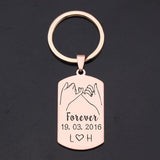 Engraved Keychain Couple Name Anniversary Gift