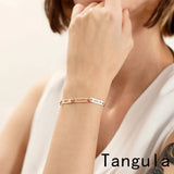 Tangula Personalized Stainless Steel Bracelet with Names - Wedding Jewelry