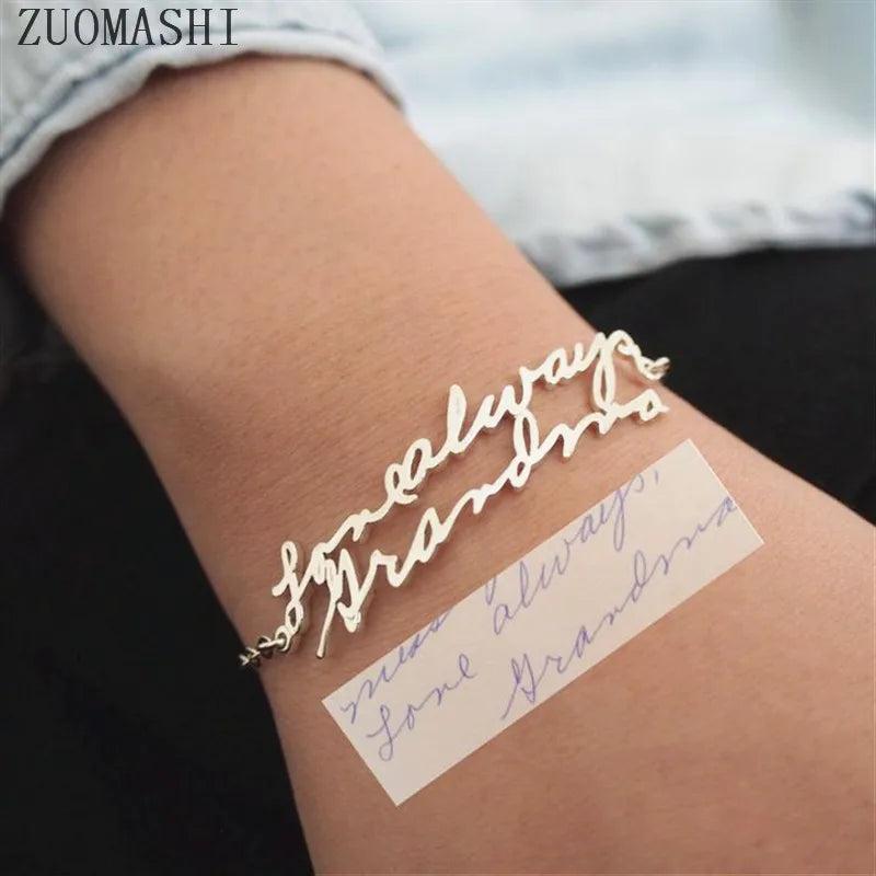 Personalized Handwriting Bracelet Custom Signature Memorial Keepsake Gift