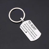 Aunt Stainless Steel Dog Tag Keychain: Lucky to Have You