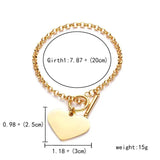 Love Heart Bracelet 3 Charm Bangle Stainless Steel Personalized Women Gift