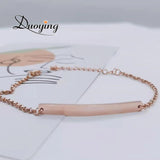Custom Name Bracelet Stainless Steel Engraved Chain Bar Gift