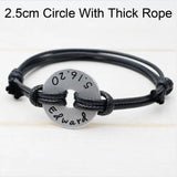 Personalized Name Bracelet Leather Rope Couple Gift