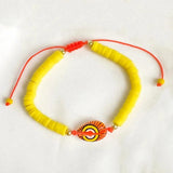 Multi-Color Soft Ceramics Bead Bracelet with Shell Embellishment