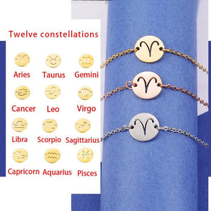Zodiac Signs Stainless Steel Bracelet - Constellations Birthday Jewelry