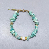 Fluorite Turquoise Beaded Bracelet with Freshwater Pearl Embellishment