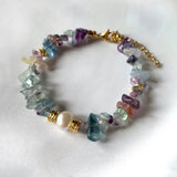 Fluorite Turquoise Beaded Bracelet with Freshwater Pearl Embellishment