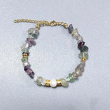 Fluorite Turquoise Beaded Bracelet with Freshwater Pearl Embellishment