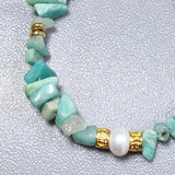 Fluorite Turquoise Beaded Bracelet with Freshwater Pearl Embellishment