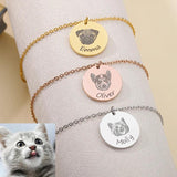 Pet Portrait Name Bracelet for Women