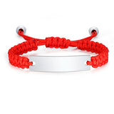 Adjustable Braided Bracelet with Stainless Steel Bar, Personalized