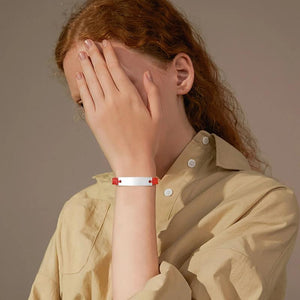 Adjustable Braided Bracelet with Stainless Steel Bar, Personalized