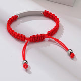 Adjustable Braided Bracelet with Stainless Steel Bar, Personalized