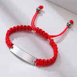 Adjustable Braided Bracelet with Stainless Steel Bar, Personalized