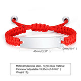 Adjustable Braided Bracelet with Stainless Steel Bar, Personalized