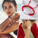 Adjustable Braided Bracelet with Stainless Steel Bar, Personalized