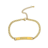 Engraved Name Bracelet Stainless Steel Chain Bracelets for Lover