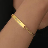 Engraved Name Bracelet Stainless Steel Chain Bracelets for Lover