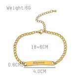 Engraved Name Bracelet Stainless Steel Chain Bracelets for Lover
