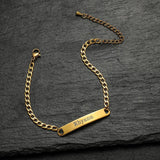 Engraved Name Bracelet Stainless Steel Chain Bracelets for Lover