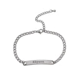 Engraved Name Bracelet Stainless Steel Chain Bracelets for Lover