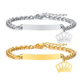 Personalized Crown Chain Name Bracelet for Women