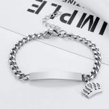 Personalized Crown Chain Name Bracelet for Women