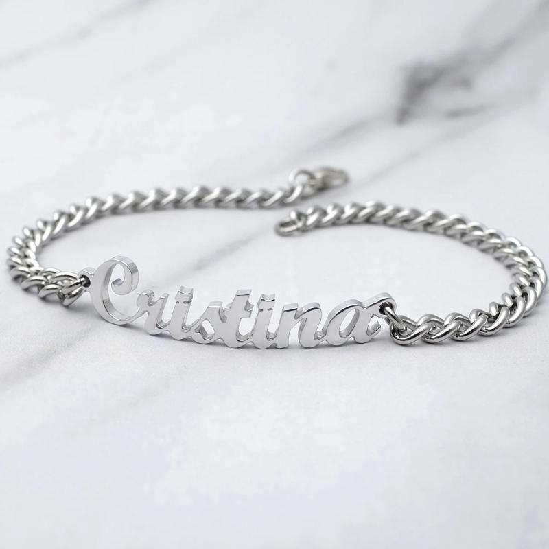 Name Bracelet Women Personalized Initials Wedding Jewelry Gift