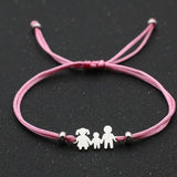 Red Thread Rope Bracelets Stainless Steel Women Jewelry