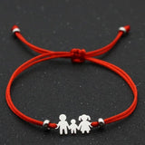 Red Thread Rope Bracelets Stainless Steel Women Jewelry