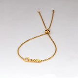 Adjustable Name Letter Bracelet DIY Slide With Drill Bracelet