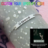 Personalized Music Code Bracelet Engraved Text Name Bangle for Women