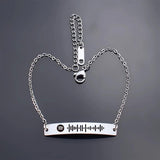 Personalized Music Code Bracelet Engraved Text Name Bangle for Women