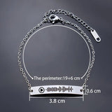 Personalized Music Code Bracelet Engraved Text Name Bangle for Women