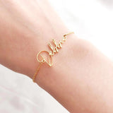 Name Bracelet Personalized Handwritten Signature Pendant Stainless Steel Jewelry