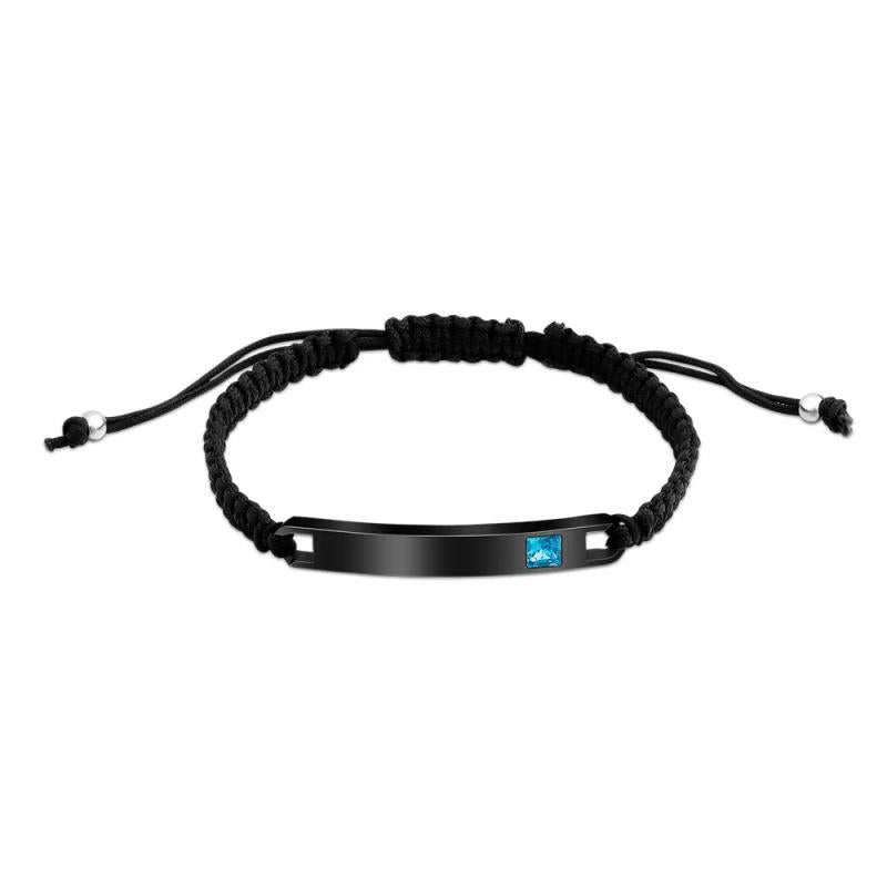 PolishedPlus Name Bracelet Rope Braided Bangle Stainless Steel Couples