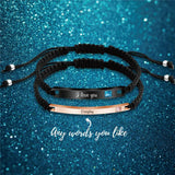 PolishedPlus Name Bracelet Rope Braided Bangle Stainless Steel Couples